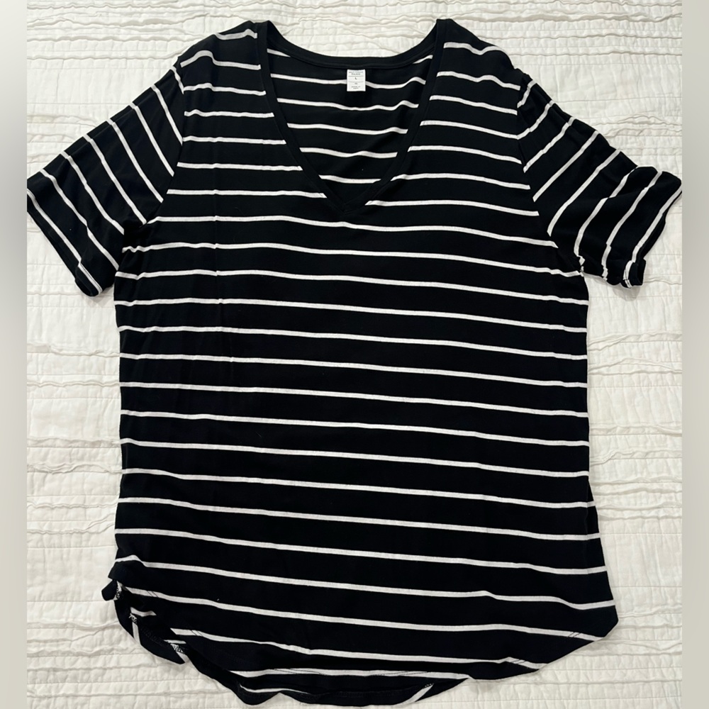 Old Navy Luxe Black and White Striped Top